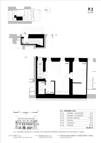 Pronájem bytu 2+kk, Písek, Gregorova, 63 m2