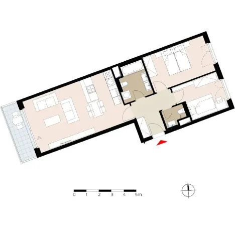 Pronájem bytu 3+kk, Praha - Žižkov, Krásova, 70 m2