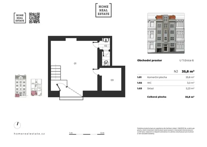 Pronájem obchodního prostoru, Praha - Vinohrady, U tržnice, 36 m2