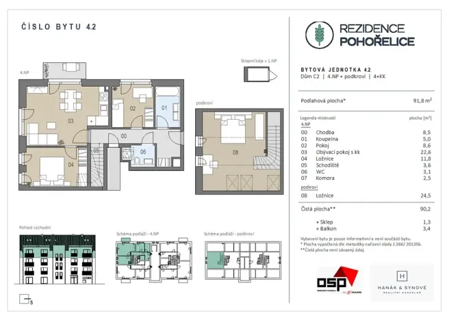 Prodej bytu 4+kk, Pohořelice, U Kasáren, 90 m2