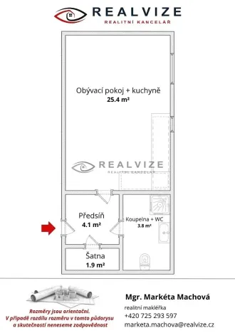 Prodej bytu 1+kk, České Budějovice, Riegrova, 35 m2