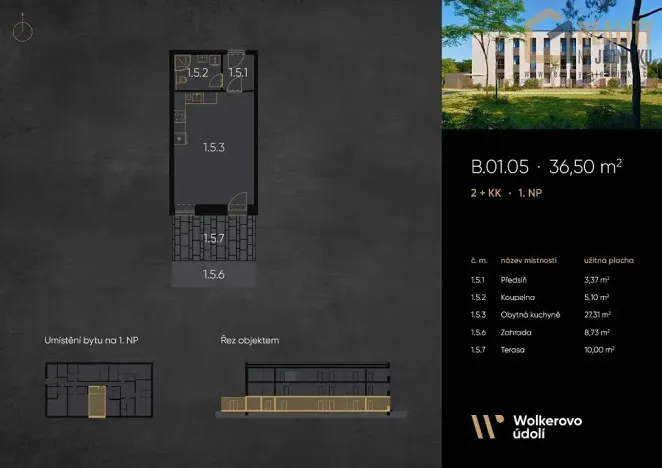 Prodej bytu 1+kk, Ústí nad Orlicí, Jana a Jos. Kovářů, 36 m2