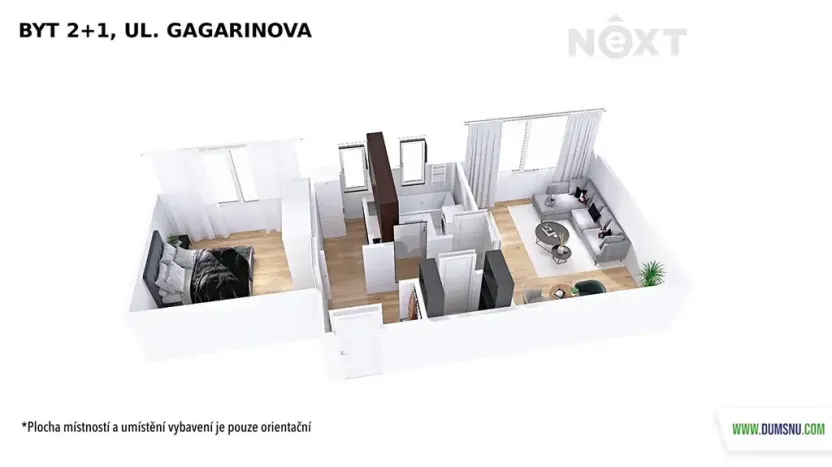 Prodej bytu 2+1, Šumperk, Gagarinova, 47 m2