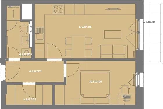 Prodej bytu 2+kk, Modřice, Husova, 47 m2