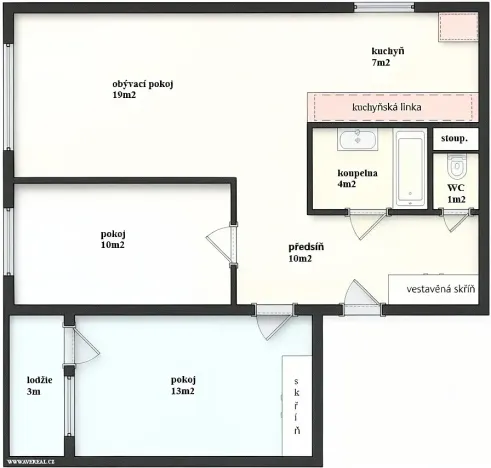 Pronájem bytu 3+1, Praha - Vokovice, Tobrucká, 67 m2