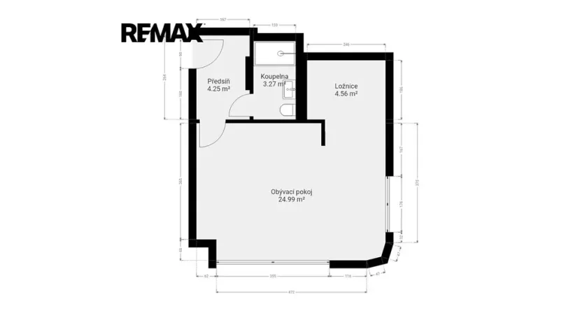 Pronájem bytu 1+kk, Praha - Radlice, U Komína, 37 m2