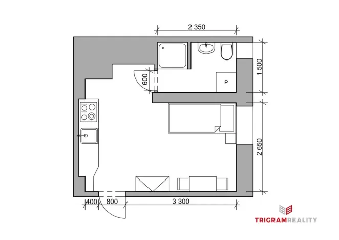 Pronájem bytu 1+kk, Hradec Králové - Plotiště nad Labem, 18 m2