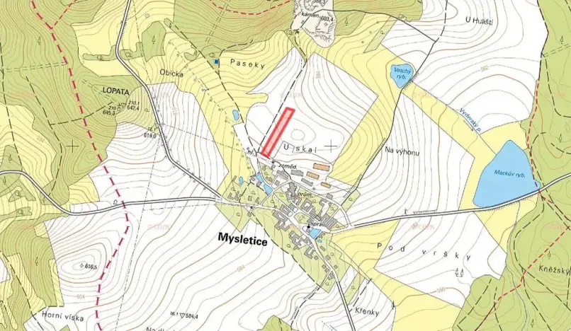 Prodej komerčního pozemku, Mysletice, 5483 m2