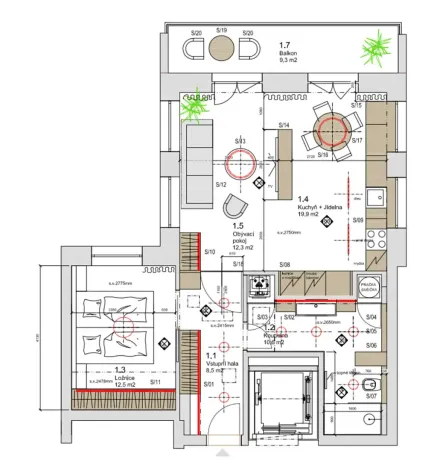 Prodej bytu 2+kk, Praha - Bubeneč, V sadech, 75 m2