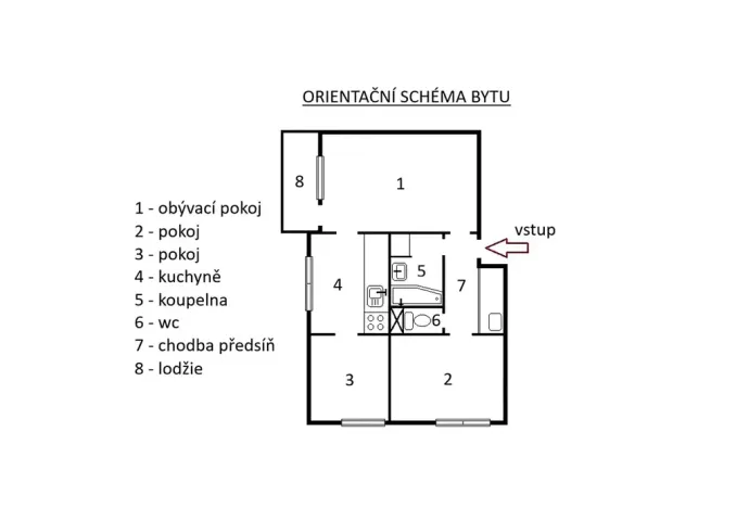 Prodej bytu 3+1, Týn nad Vltavou, Táborská, 54 m2