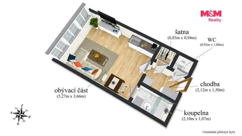 Prodej bytu 1+kk, Litvínov - Horní Litvínov, Koldům, 26 m2