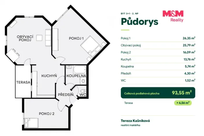 Prodej bytu 3+1, Břeclav, Kpt. Jaroše, 93 m2