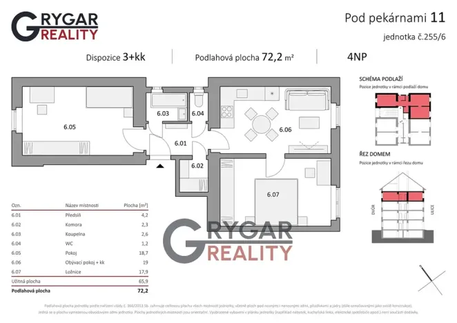 Prodej bytu 3+kk, Praha - Vysočany, Pod pekárnami, 72 m2