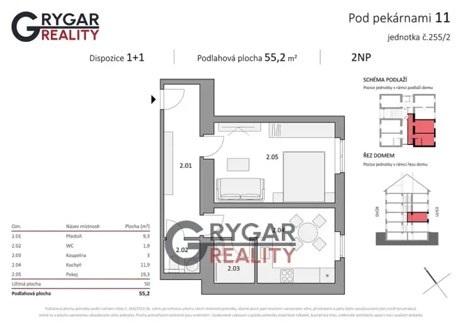 Prodej bytu 1+1, Praha - Vysočany, Pod pekárnami, 55 m2