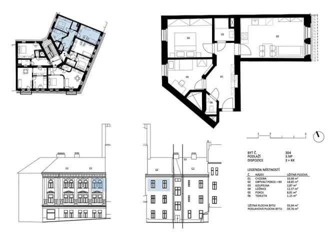 Prodej bytu 3+kk, Praha - Vršovice, Moskevská, 55 m2