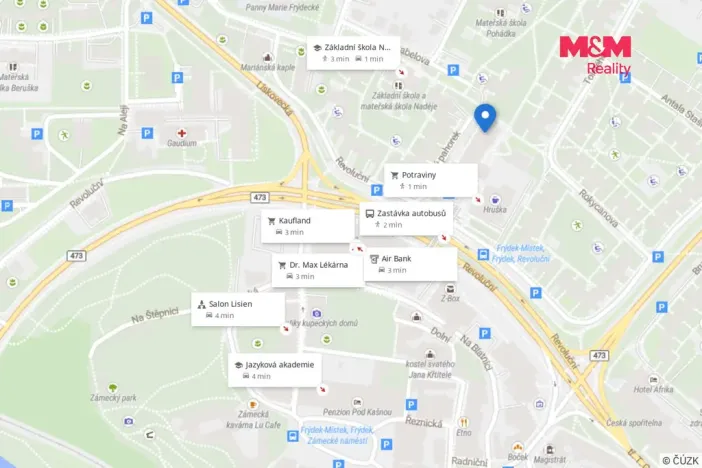 Pronájem bytu 1+1, Frýdek-Místek - Frýdek, Růžový pahorek, 28 m2