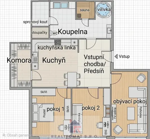 Prodej bytu 4+kk, Praha - Chodov, Novomeského, 69 m2
