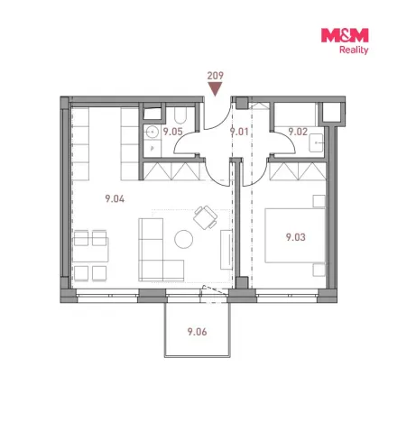 Pronájem bytu 2+kk, Praha - Strašnice, Limuzská, 52 m2