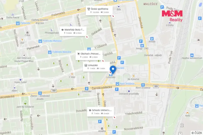 Pronájem bytu 2+kk, Praha - Strašnice, Limuzská, 52 m2