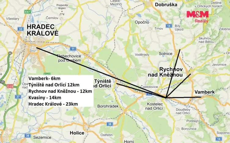 Pronájem bytu 1+kk, Kostelec nad Orlicí, Mánesova, 38 m2