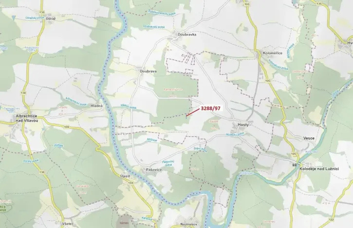 Dražba lesa, Hosty, 1729 m2