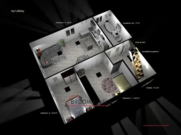 Prodej bytu 4+kk, Líšťany, 125 m2