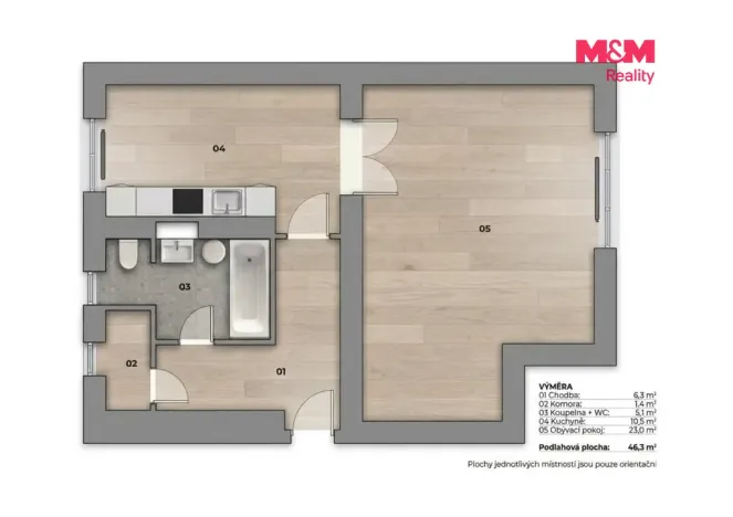 Prodej bytu 1+1, Beroun - Beroun-Město, Třída Míru, 46 m2
