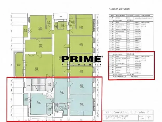 Pronájem bytu 3+kk, Praha - Nové Město, Záhořanského, 124 m2