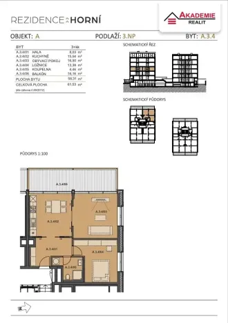 Pronájem bytu 2+1, Brno, Horní, 54 m2