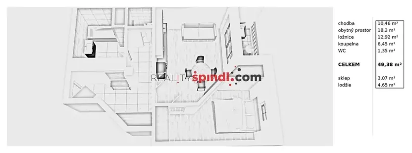 Prodej bytu 2+kk, Špindlerův Mlýn, 49 m2