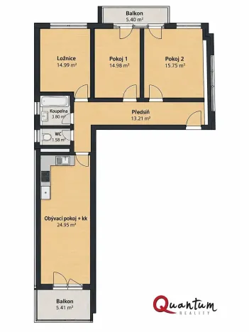 Prodej bytu 4+kk, Praha - Letňany, Škrábkových, 95 m2