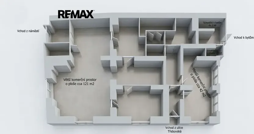 Prodej obchodního prostoru, Jevíčko, Palackého nám., 430 m2