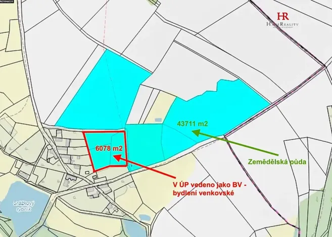 Prodej pozemku pro bydlení, Střezimíř, 6078 m2
