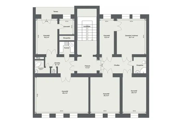 Pronájem bytu 5+1, Praha - Vinohrady, Belgická, 207 m2