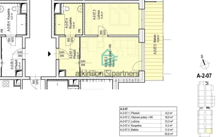 Prodej bytu 2+kk, Hluboká nad Vltavou, Masarykova, 44 m2