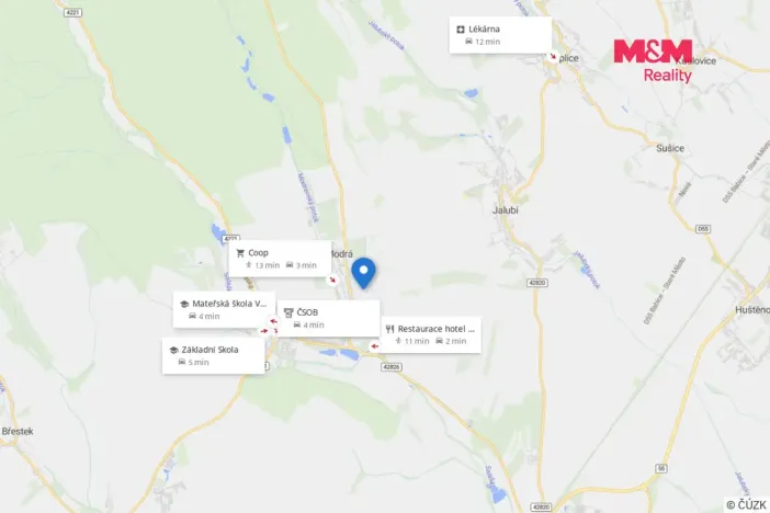 Prodej pozemku pro bydlení, Modrá, 2860 m2