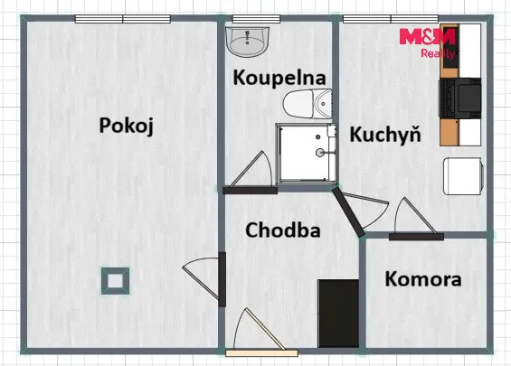Prodej bytu 1+1, Kostelec nad Orlicí, Rudé armády, 32 m2