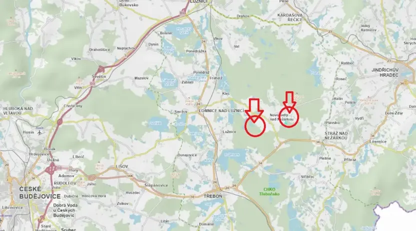Prodej lesa, Novosedly nad Nežárkou, 67560 m2