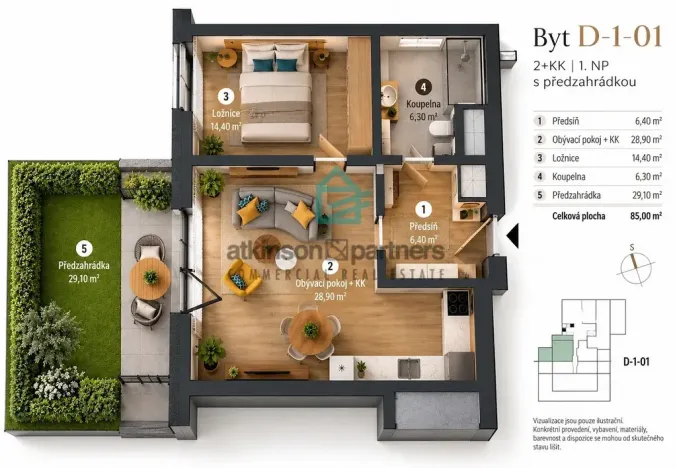 Prodej bytu 2+kk, Hluboká nad Vltavou, Masarykova, 56 m2