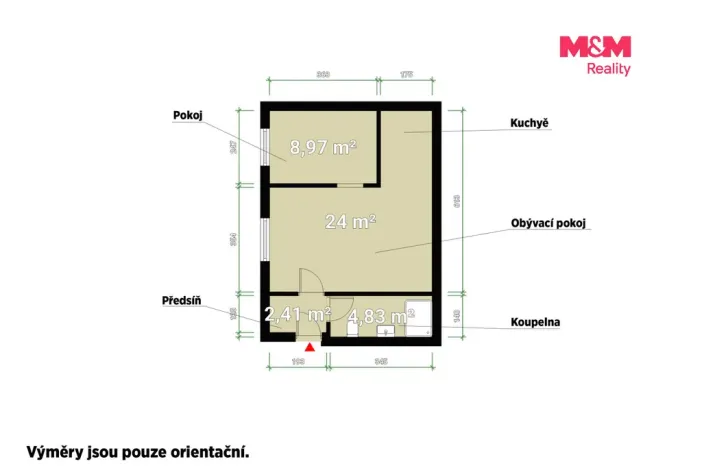 Pronájem bytu 2+kk, Tlučná, Tlučenská kolonie, 40 m2