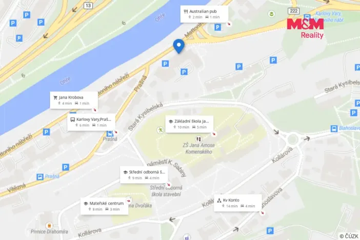 Prodej bytu 1+kk, Karlovy Vary - Drahovice, Mattoniho nábřeží, 45 m2