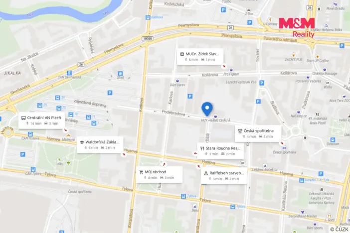Pronájem bytu 2+kk, Plzeň - Jižní Předměstí, Poděbradova, 44 m2