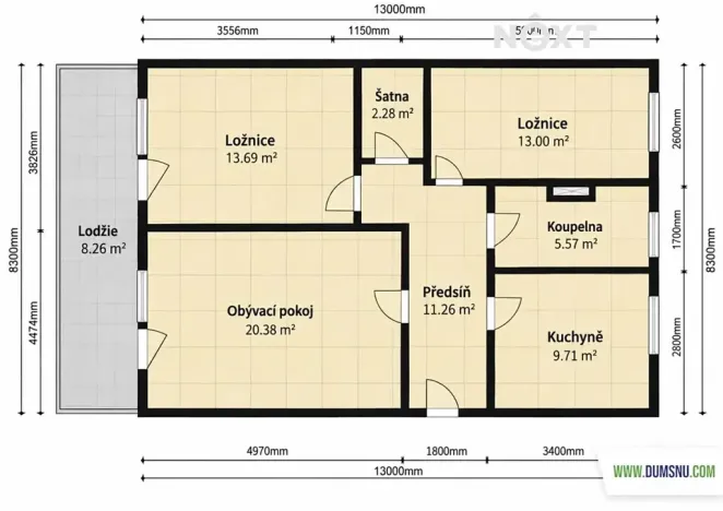 Pronájem bytu 3+1, Šumperk, Bohdíkovská, 75 m2