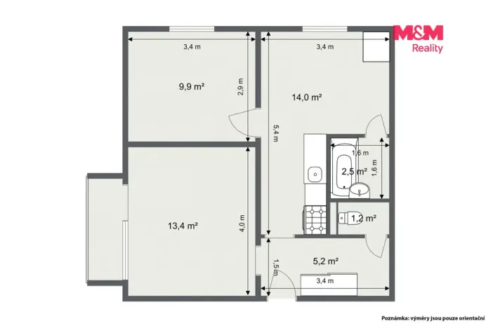 Prodej bytu 2+1, Nová Role, Školní, 51 m2