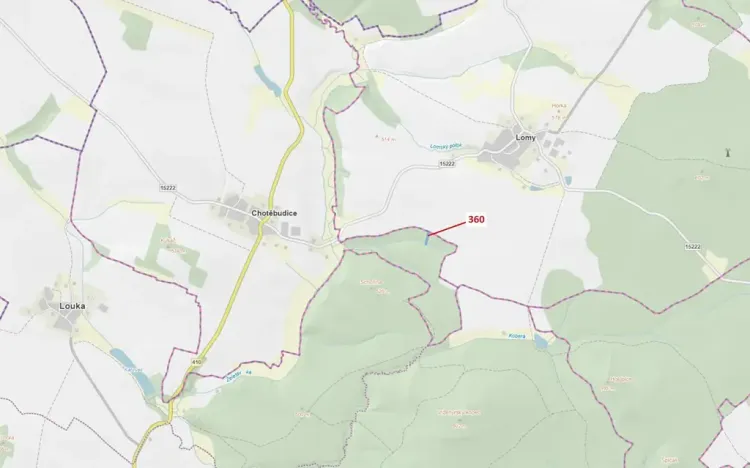 Dražba lesa, Chotěbudice, 1822 m2