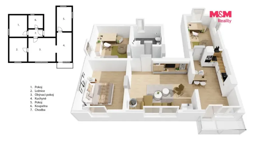 Prodej bytu 4+kk, Praha - Suchdol, V ořeší, 95 m2
