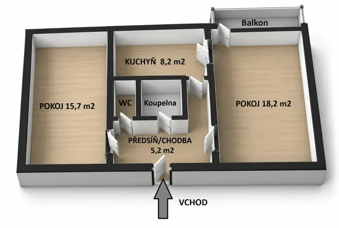 Prodej bytu 2+1, Žďár nad Sázavou, Okružní, 54 m2