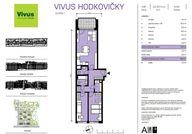 Prodej bytu 3+kk, Praha, Modřanská, 80 m2