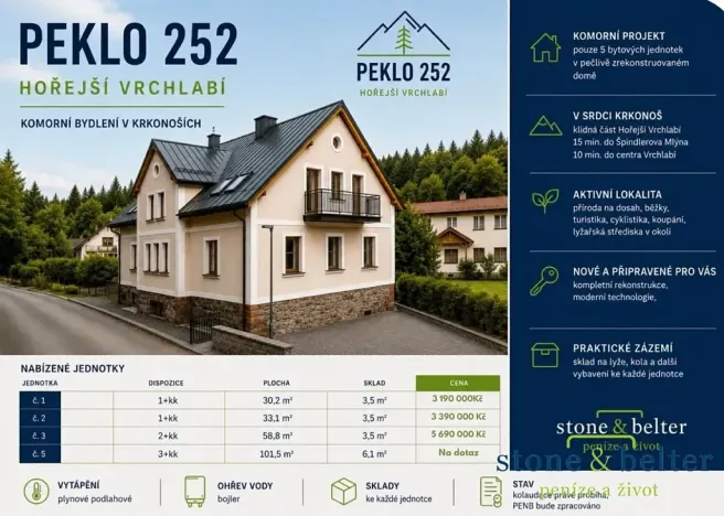 Prodej bytu 2+kk, Vrchlabí, Peklo, 55 m2
