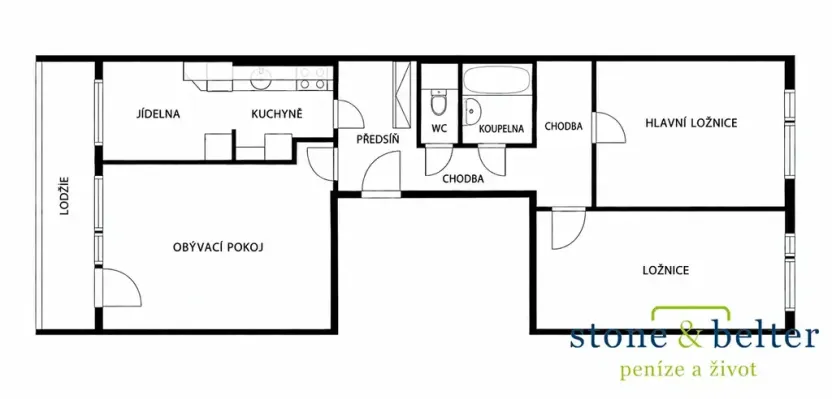 Prodej bytu 3+1, Praha - Smíchov, Plzeňská, 72 m2
